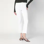 [Mother] The Hustler Ankle Fray jeans in white 28 White