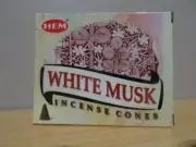 White Musk Incense Cones 1 Box of 10 HEM Free Post AU