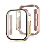 For iWatch Waterproof Two-color Electroplating Dazzle Engraving Protective Case