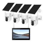 CCTV 4MP Outdoor Dome Solar Batteries Wireless Security Camera System Monitor AU