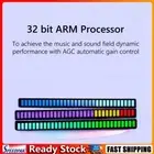 2Pcs USB 5V APP Sound Control Light RGB 32 LED Pickup Lamp Bar (Black)