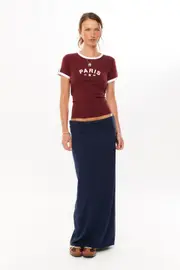 [Supré] Supré - Wren Foldback Maxi Skirt - Navy league L NAVY LEAGUE