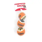 KONG Sport Tennis Balls Set of 3 Dog Fetch Toy Orange/Black Medium