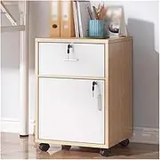 Filing Cabinet Office Filing Wooden Removable Low Cabinet with One Drawer One Storage Cabinet Filing Cabinet Lockable Storage Filing Cabinet Storage Cabinet (Color : Log Color+White)