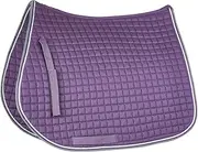 HORZE Adepto Padded All Purpose Quilted Equestrian Saddle Pad for Horses with Two-Tone Trim