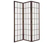 Shoji Room Divider Screen Brown 3 Panel