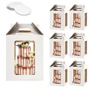 Tall Cake Boxes with windows and Cake Boards12x12x14 Tall Cake Carrier Tiered...