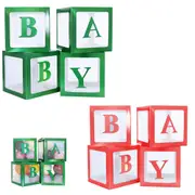 8pcs Christmas Clear Balloon Boxes Transparent DIY Letter Cube Balloons Gift Boxes-Green and Red