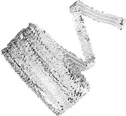 Veemoon Sparkling Sequin Trim Elastic Sequin Fringe for DIY Crafting for Clothing Curtains and Tablecloths Workmanship Easy to Cut Versatile