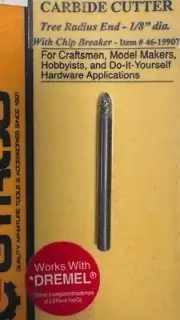 Carbide Cutter Dremel Type - Tree Radius End, 1/8" dia. with Chip Break 46-19907