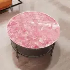 Rose Quartz Coffee Table Top, Quartz Stone Center Table Top, Home Furniture Deco