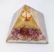 Lepidolite Merkaba Crystal Orgonite Orgone Pyramid EMF Protection Healing Energy
