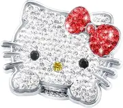 YO&YOYE Bling Cute Car Push to Start Button Cover Accessories, Crystal Rhinestone Girly Car Engine Start Stop Button Cover, Car Decoration Interior Decal Sticker for Women (Cat, Red)