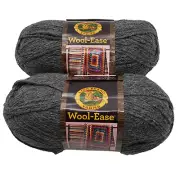 Lion Brand Yarn 2 Skeins Wool Ease Oxford Grey 3 oz Polyester Wool Blend #72357