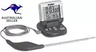 Oven Meat Thermometer with Heat Resistant Probe and Digital Timer, Graphite