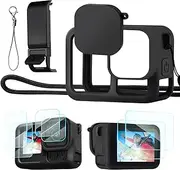 K&F Concept Silicone Sleeve Protective Cover Compatible with GoPro Hero 13 Black, Battery Side Lid + Screen & Lens Protectors & Lens Caps & Lanyard Action Camera Accessories Kit