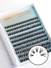 HICOCU False Eyelash Extension,3D Fluffy Effect C Curl Natural Look falsel Eyelashes 200 Pcs Mixed Length Cluster Lashes,DIY Eyelashes Extension, falsel Eyelashes Natural Look (ALC136)
