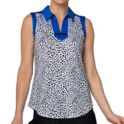 Jofit Gracie Dalmation Dot Ladies XS Sleeveless Golf Tennis Top NEW NWT GT0065