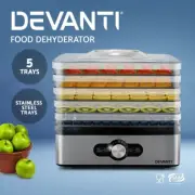 Devanti 5 Trays Food Dehydrator Stainless Steel Fruit Dehydrators Jerky Dryer