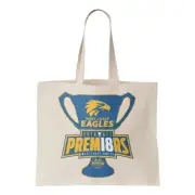 West Coast Eagles AFL 2018 Premiership Canvas Shopping Grocery Reusable Bag (T)