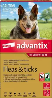 Advantix Fleas, Ticks & Biting Insects for Dogs 10 - 25Kg - 6 Pack