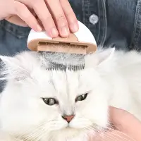 在飛比找松果購物優惠-貓咪專用排梳貝殼造型去浮毛長毛短毛通用清潔寵物毛髮更方便 (