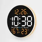 Compact Remote Controlled LED Wall Clock with Calendar and Temp Features