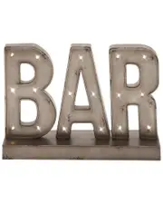 Peyton Lane Sign Brown Metal Bar Home Decorative Sign with LED Lights