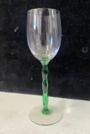 Orrefors Nobel Gunnar Cyrén White Wine Green Stem Glass NIB
