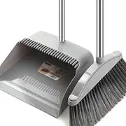 Broom and Dustpan Set for Home - Dust Pans with Long Handle - Outdoor Indoor for Home Kitchen - Must Haves for