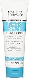 Advanced Clinicals Dark Spot Therapeutic Cream With Vitamin C. Hydroquinone Free. For Age Spots, Blotchy Skin. Face, Hands, Body. Large 8Oz Tube. (8 Oz)