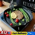 Nonstick Grill Pan with Folding Handle Steak Frying Pan Grill Skillet (24x24cm)