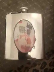 Retro Dizzy G. Urban Jazz Trumpeter Silver Flask - 6oz. Stainless Steel