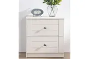 Cosmoliving Harriet Bedside Table Chest Of 2 Drawers White