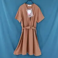 在飛比找蝦皮購物優惠-【TOKYO FASHION 東京著衣】粉杏色短袖交襟洋裝M