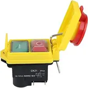 Sahkgye 250V 16A IP54 Start Stop Switch No Volt Release Switch with Emergency Stop Push Button Electromagnetic on Off Switch