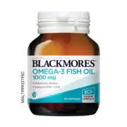 100% 1X BLACKMORES OMEGA 3 FISH OIL 1000mg CAPSULE 30's EXP 2025