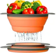 Ultimate Kitchen Strainers Set of 2 - Collapsible Silicone Colanders For Easy by