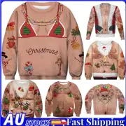 Women Men Unisex Christmas Ugly Sweater Pullover Jumper Xmas Sweatshirt Tops AUS