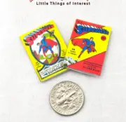 SUPERMAN COMIC Books 2 Pc Miniatures Illustrated Readable 1:12 Scale DC