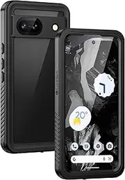 [Lanhiem] for Pixel 8a Case, IP68 Waterproof Dustproof Cover with Built-in Screen Protector, Heavy Duty Full Body Shockproof Phone Case for Google Pixel 8a, Black