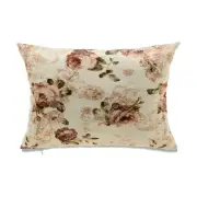 Pink Tone Flowers On White Base Throw With Microgel Feather-Like Insert Pillow