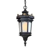 Vintage Lamp 54.5cm Elegant Aluminum & Glass Lantern Chandelier Classic Hanging Light Fixture Antique Style