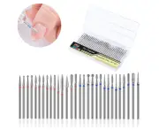 Nail Drill Bits Set for Acrylic Nails, Professional Diamond Cuticle Remover Bits Kit with Box, Electric Manicure Nail File Bit - Package B