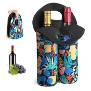 2-Bottle Set Wine Carrier Tote Bag for 750ml Red/White Wine Bottles Insulated...