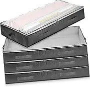 Luxshiny 4 Pack under Bed Storage Bags Blanket Quilt Organizers Closet Storage Containers Easy Access Viewing Windows Space Saver