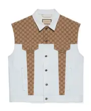 Gucci Washed Denim Vest IT44,IT48 light blue