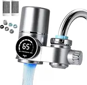 Forubar UV Faucet Water Filter, Smart Purifier | NSF-Certified Lead/Chlorine/Metal Removal | Real-Time Filter Life Alert | 2 Cartridges & Universal Fit (Electret Depth Filter)