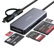 USB C USB3.0 SD Card Reader, 5in1 Multi Card Reader for SD/TF/CF/Micro SD/MS/M2