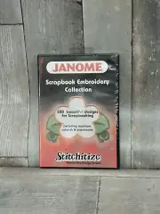 Janome Scrapbook Embroidery Collection by Stitchitize New Sealed Cd-Rom